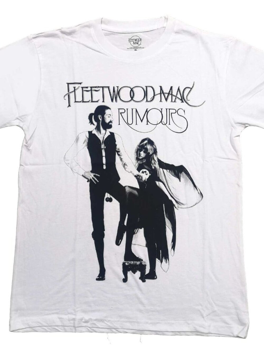 Fleetwood Mac Rumours Classic Album Graphic T-Shirt White Classic Rock Band Tee